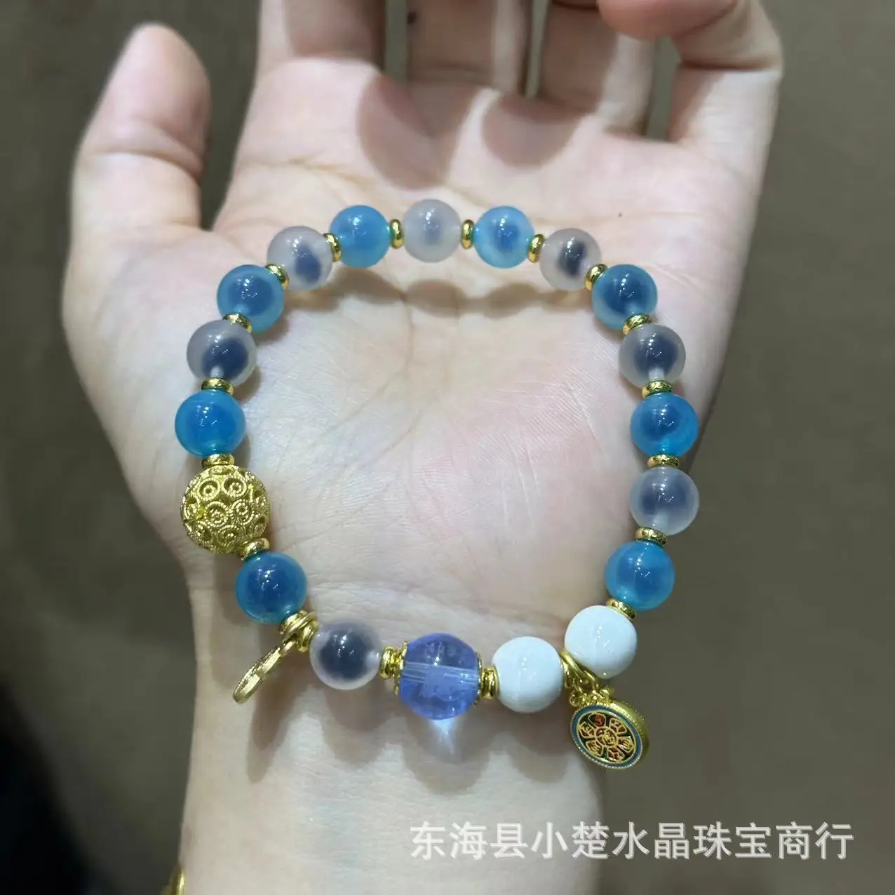 半香りのよい灰釉瑪瑙シュガーブレスレット女性用ハートマントラ八卦フォーチュン白磁女神スタイル幸運ハンドストリング