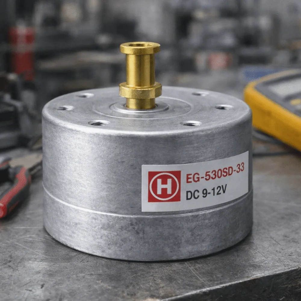 Low Noise EG-530SD H/L Fine Speed Trim 25mm Mount Brushed Turntable Motor Removable Brass Pulley 9-12V DC Vinyl Player Motor