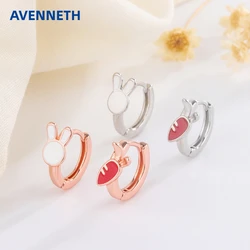 New Fashion Rabbit Carrot Enamel Hoop Earrings for Women Dripping Oil Huggies Earrings Girl Charm Cute Ears Party Jewelry Gift