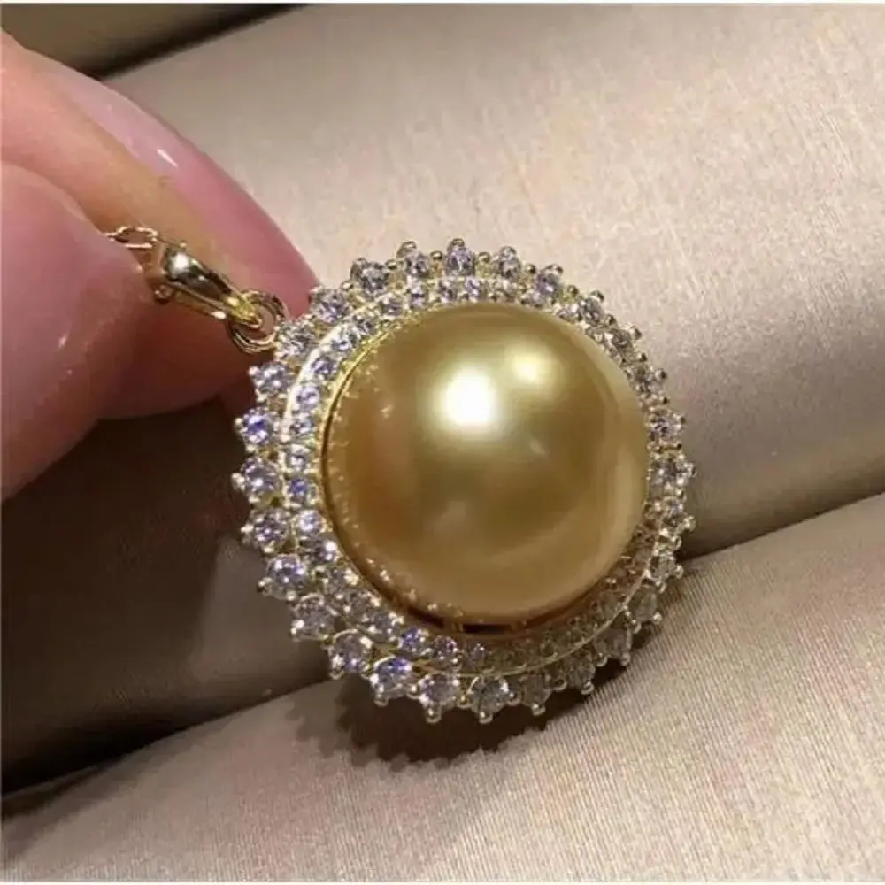 18'' Parel Pendant 12-13Mm Prachtige Enorme AAAA Zuidzee Gouden Stud 925S Freeshippings Items