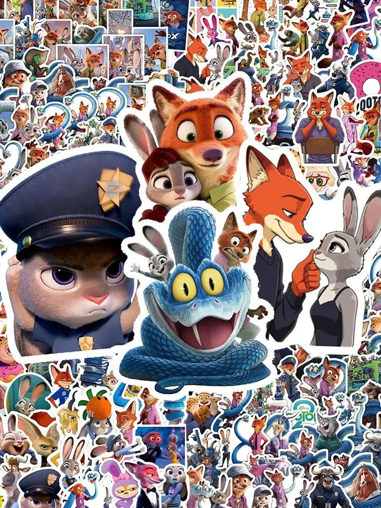 AliExpress 50/100/200pcs Disney Anime Zootopia 2 Cartoon Stickers Funny Decals DIY Notebook Bike Suitcase Cute Graffiti Sticker Classic Toy