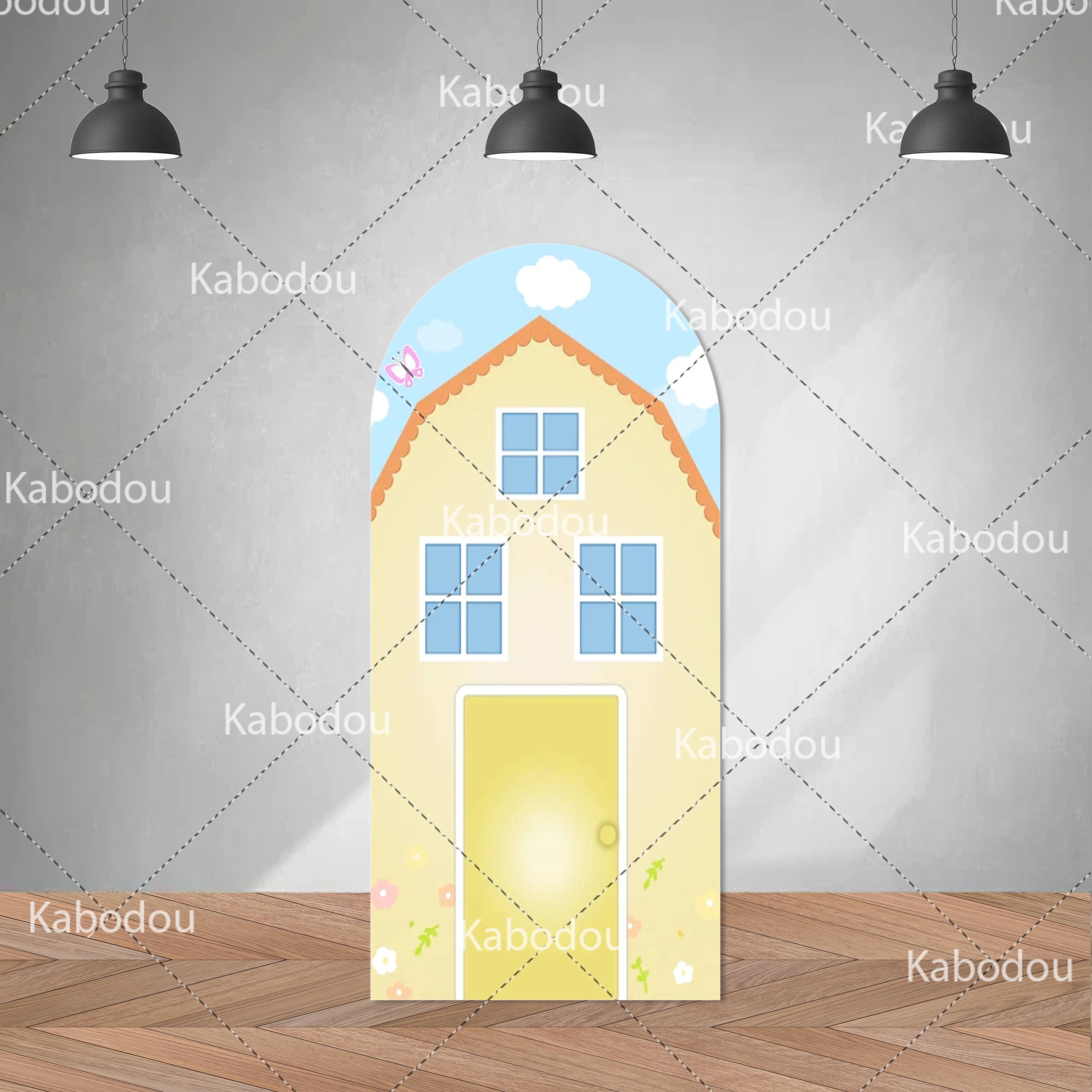Pig House Backdrop Arch Doubleside Kid Birthday Party Decoration Baby Shower Photo Photography Background Studio Prop