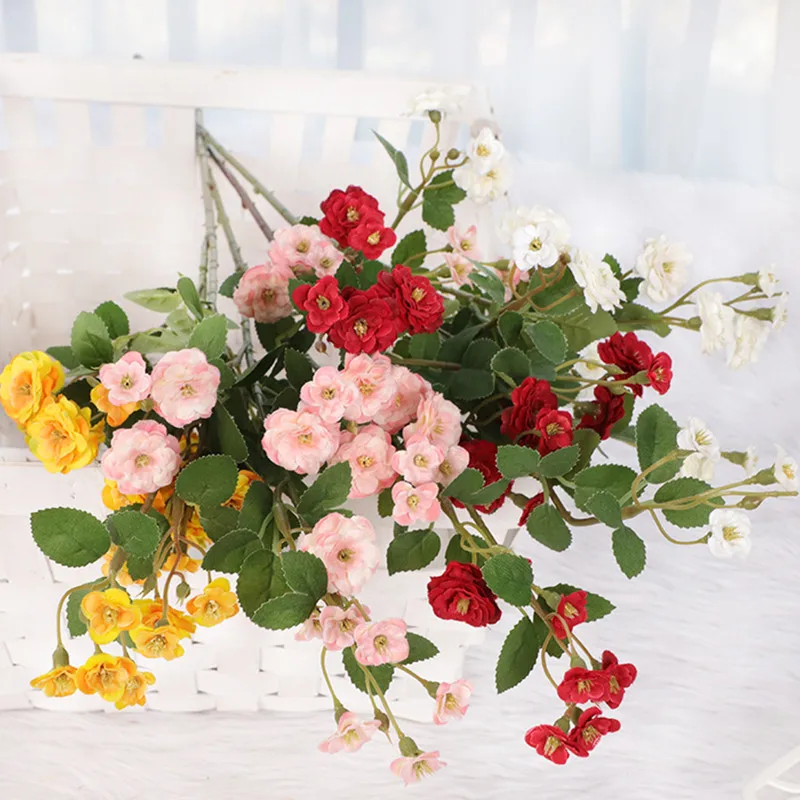 

Elegant Artificial Chinese Rose Flower Branches Flores Home Decor Begonia Camellia For Wedding DIY Supplies 30 Pcs