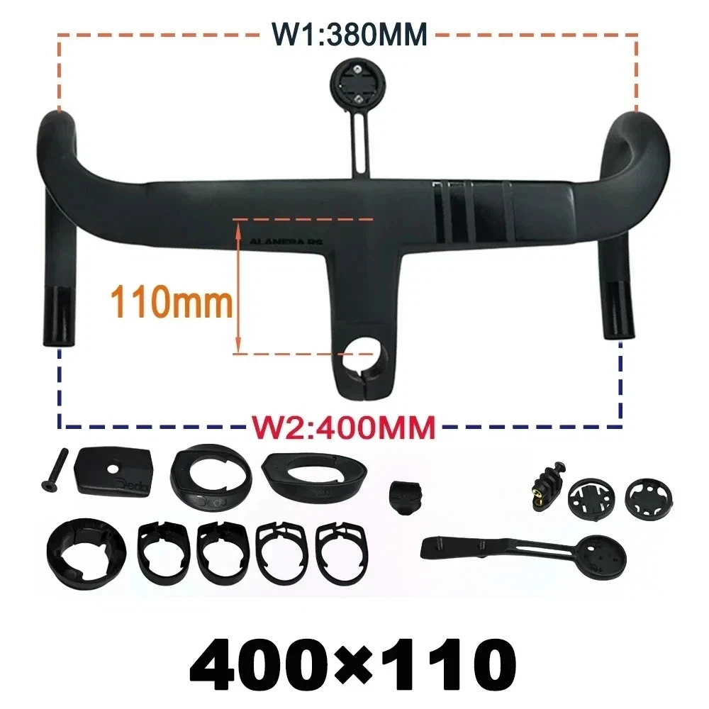 2025 New Road Handlebar DE Alanera RS T1000 Carbon Aero Lightweight 340g Integrated for Professional Cycling RHM EVO Shape image 3