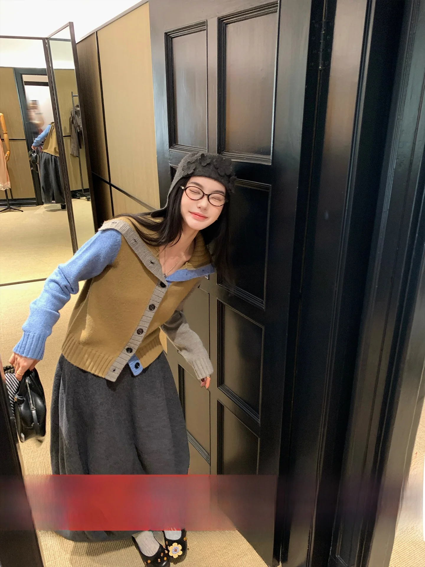 

Свободный вязаный свитер, пальто с воротником радужного цвета, ленивый Sle, женская модная верхняя одежда, мягкий акрил, нейлон, длинный све