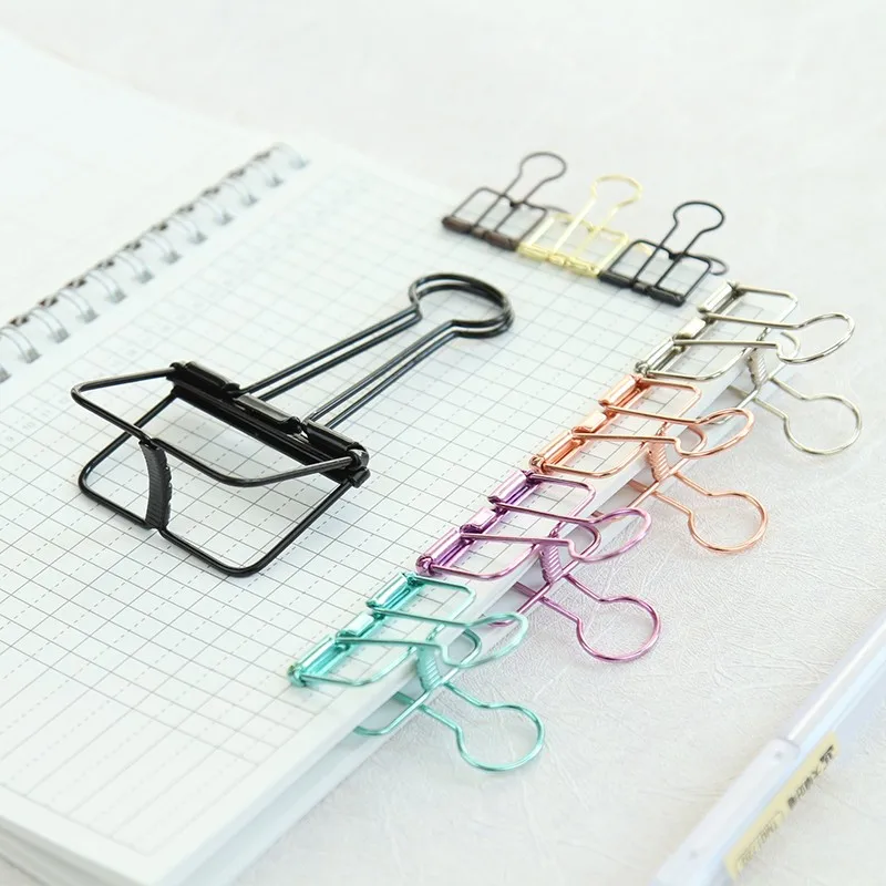 8 Colors Binder Clips Medium Metal Binder Clips Multicolor Paper Binder Clips Stainless Steel Paper Clamp For Office School Home