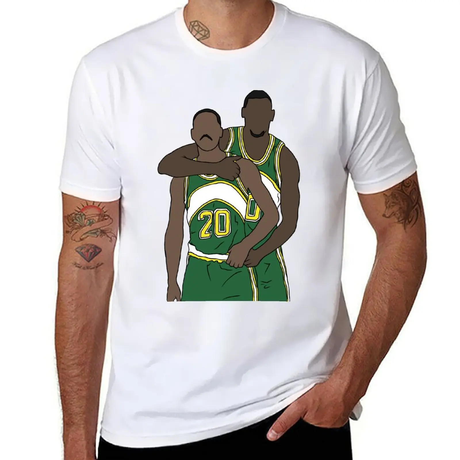 

Gary Payton And Shawn Kemp T-Shirt cotton t shirt man t shirts for man pack cotton T-Shirt