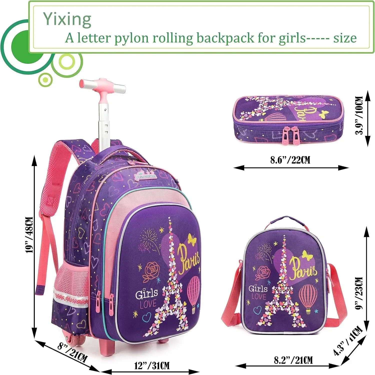 Kids Trolley Bag on Wheels School Wheeled Backpack for Boys Children School Rolling Backpack Set Girls School Roller Bag Mochila