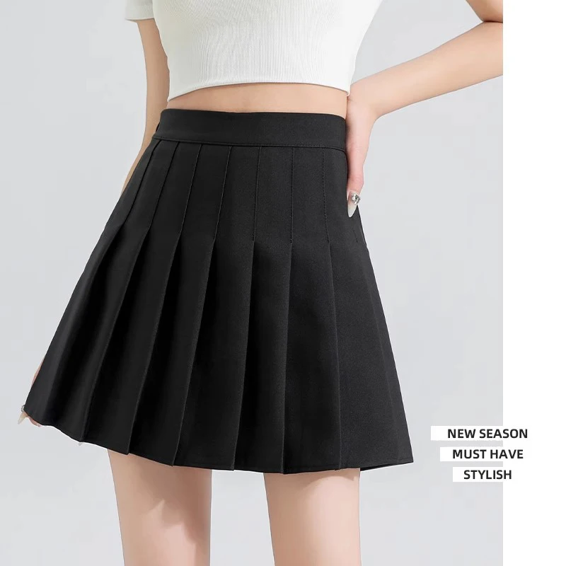 

﻿ Модная юбка трапециевидной формы с высокой талией в корейском стиле, сексуальная тонкая мини-короткая юбка JK, униформа, короткая юбка в студенческом стиле