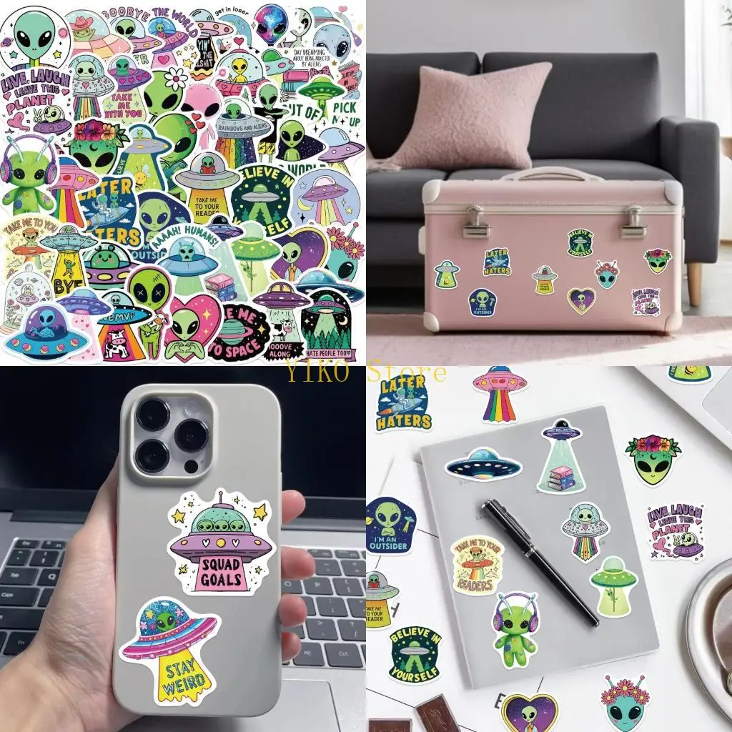 K32C Space Theme Alien Pack for Laptop Covers, Bottles, and Journals