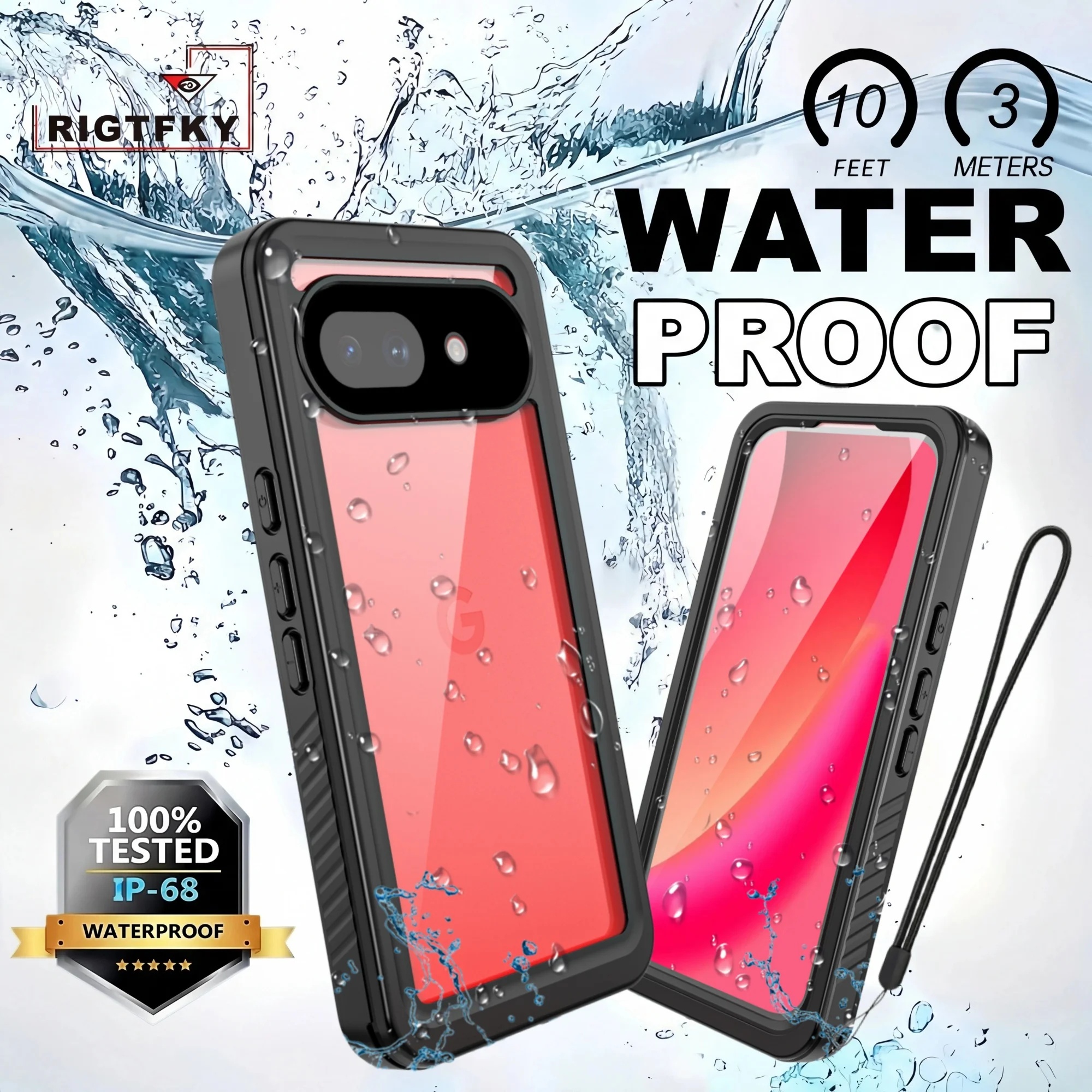 

IP68 Waterproof Phone Case For Goolge Pixel 10A for Summer outdoor beach Snorkeling Dustproof,Snowproof,Swimming,anti-fall Cover