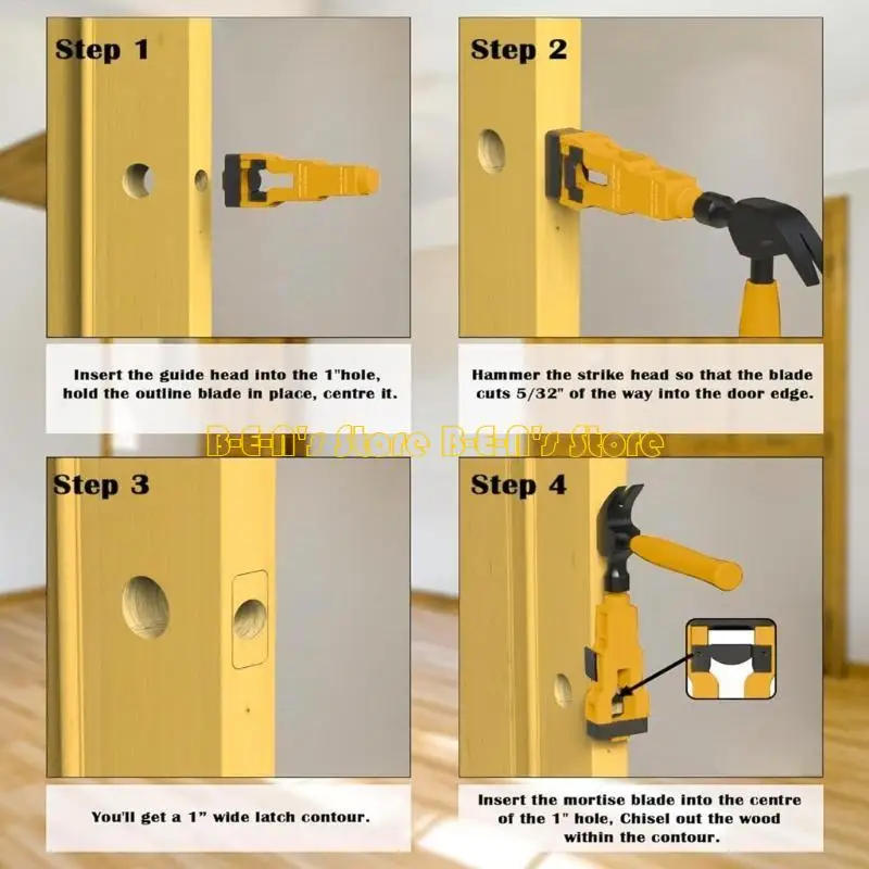 Y1AD Sturdy ABS Door Latches Tool for Precise Mortise Work on Various Door Thicknesses
