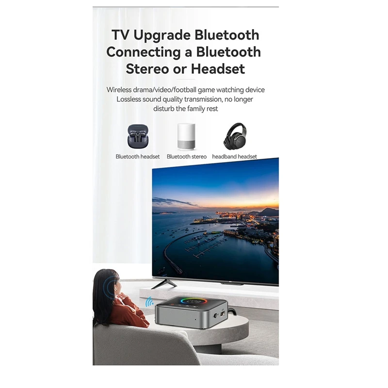 3-In-1 Bluetooth 5.4 เครื่องส่งสัญญาณFM Modulatorเครื่องส่งสัญญาณ 3.5 มม.AUX Type-C Multi-Pointอินเทอร์เฟซเพลงHifi