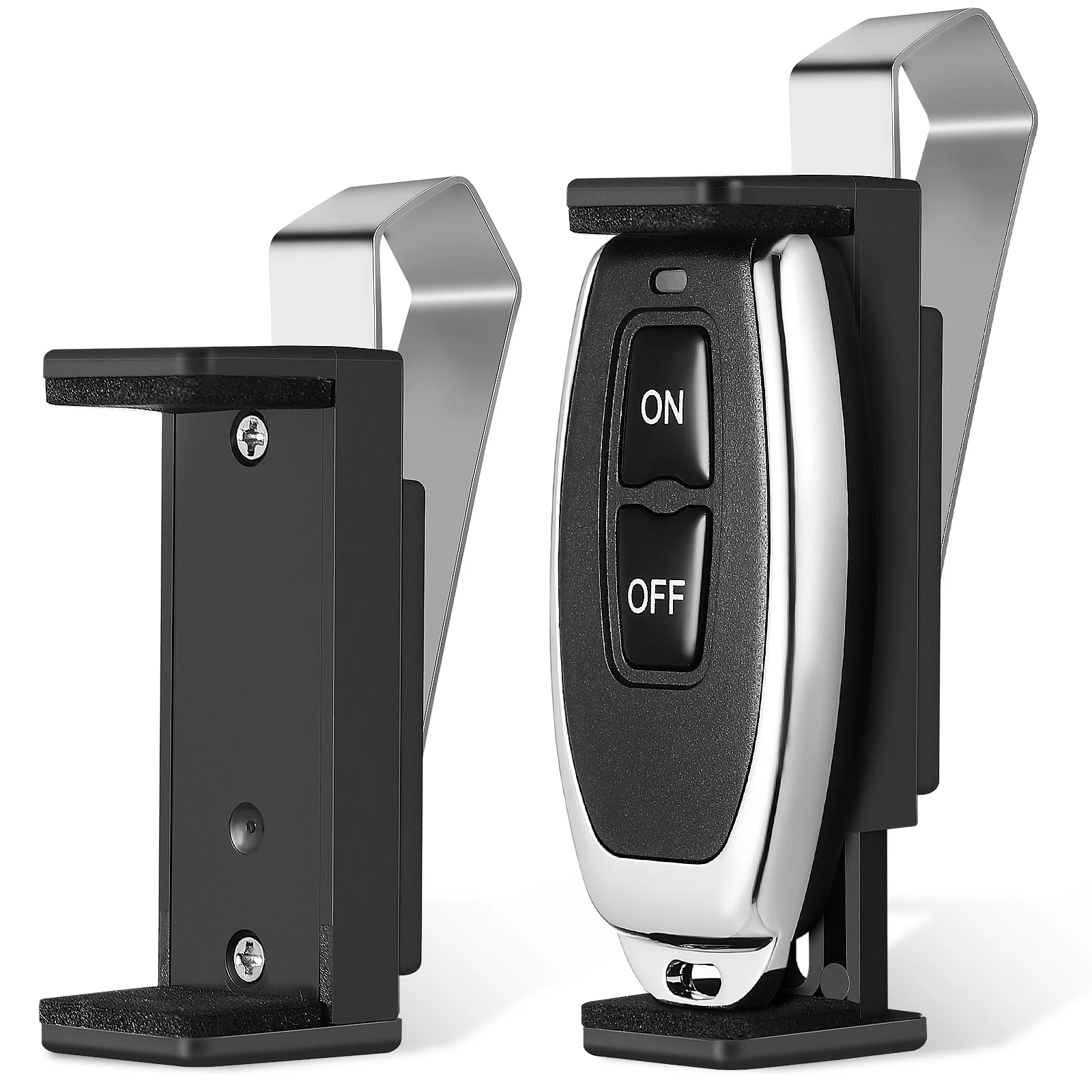 2 Pcs Wall-mounted Visor Bracket Side Garage Doors Opener Abs Remote Clip