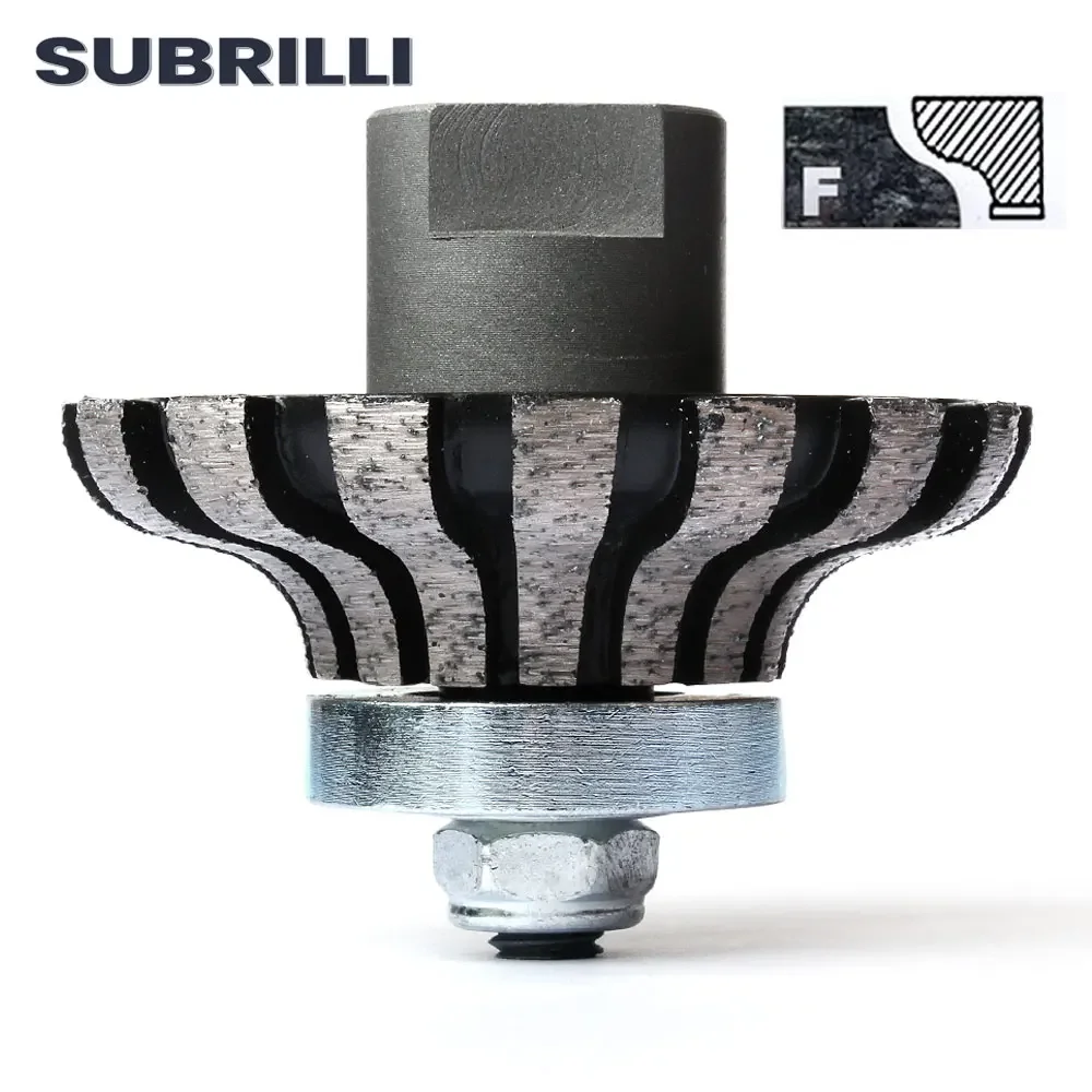 

SUBRILLI Diamond Hand Profile Wheel F20 Ogee Segmented Router Bit Stone Countertop Edge Grinding Profiler Abrasive M14 5/8"-11