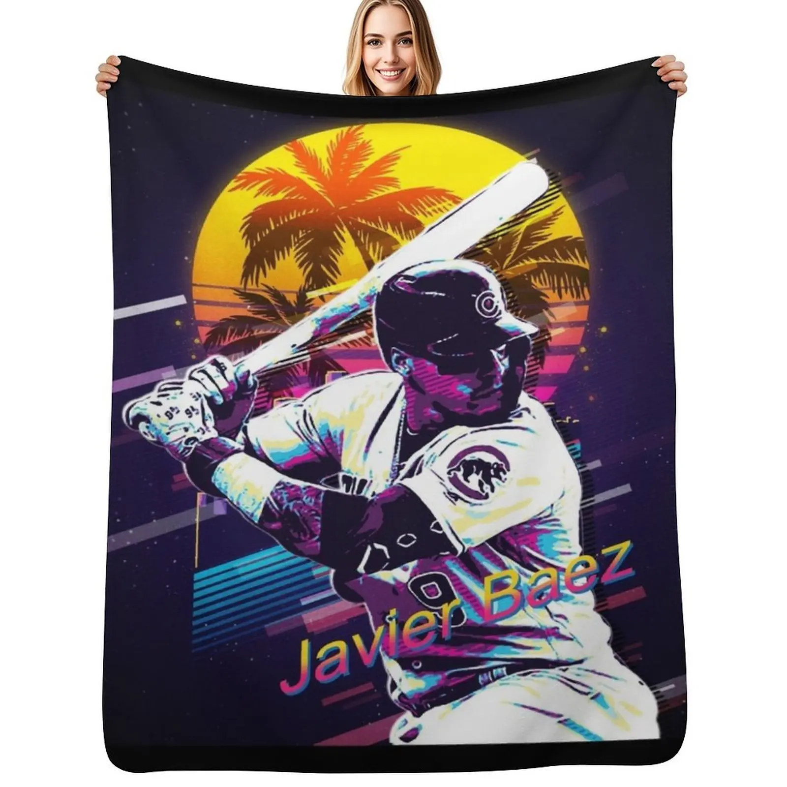 

Javier Baez Throw Blanket Thin Soft Blanket for Summer Night Sleeping