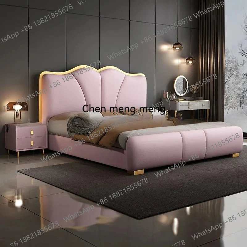 

Минималистичная современная кровать с ящиками и изголовьем, мягкая обивка, размер Queen, для спальни, роскошная мебель