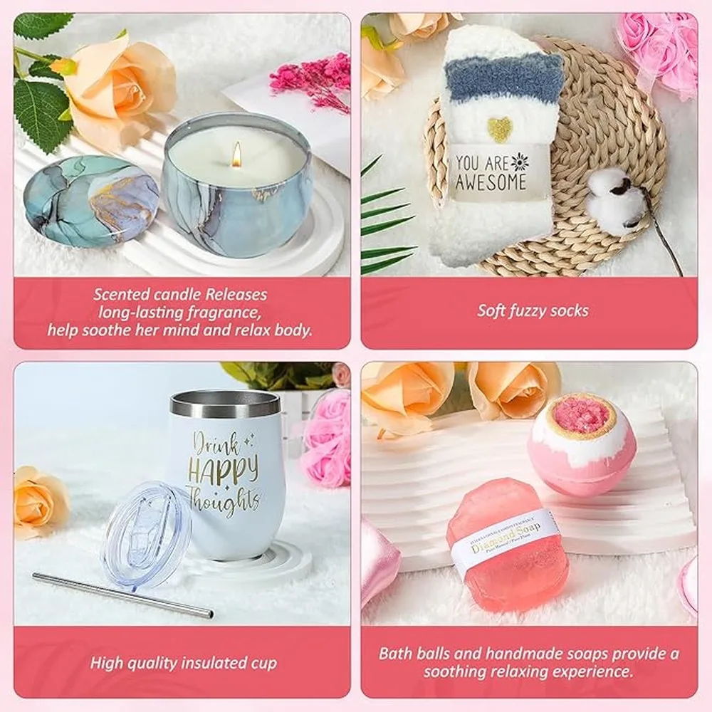 Pamper Gifts For Women Pink Birthday Gifts For Women Warm Pink Blanket Gift Ideas Special 3