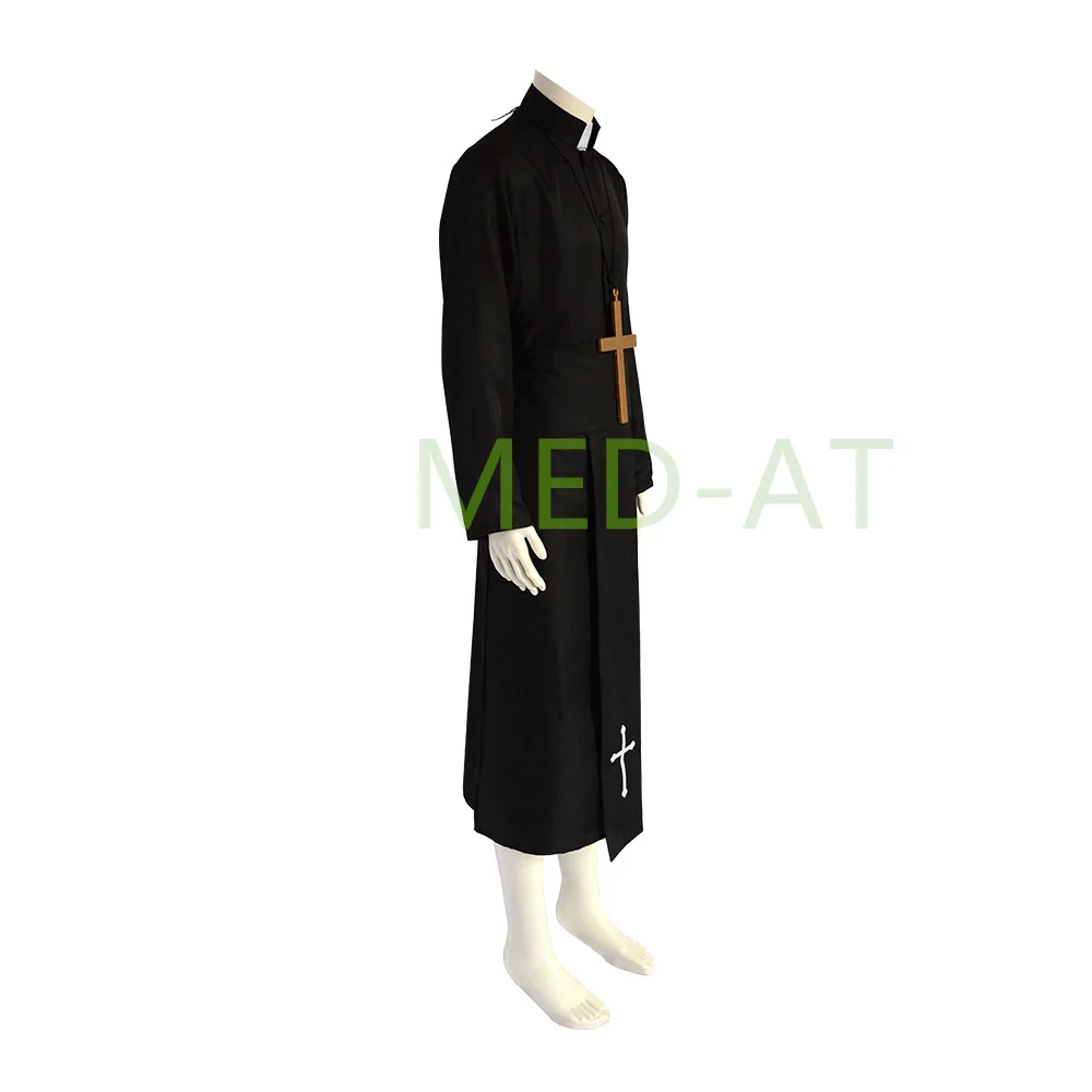 Medieval Roman Soutane Pope Pastor Priest Costume Catholic Church Religious  Father Costumes Mass Missionary Robe Clergy Cassock