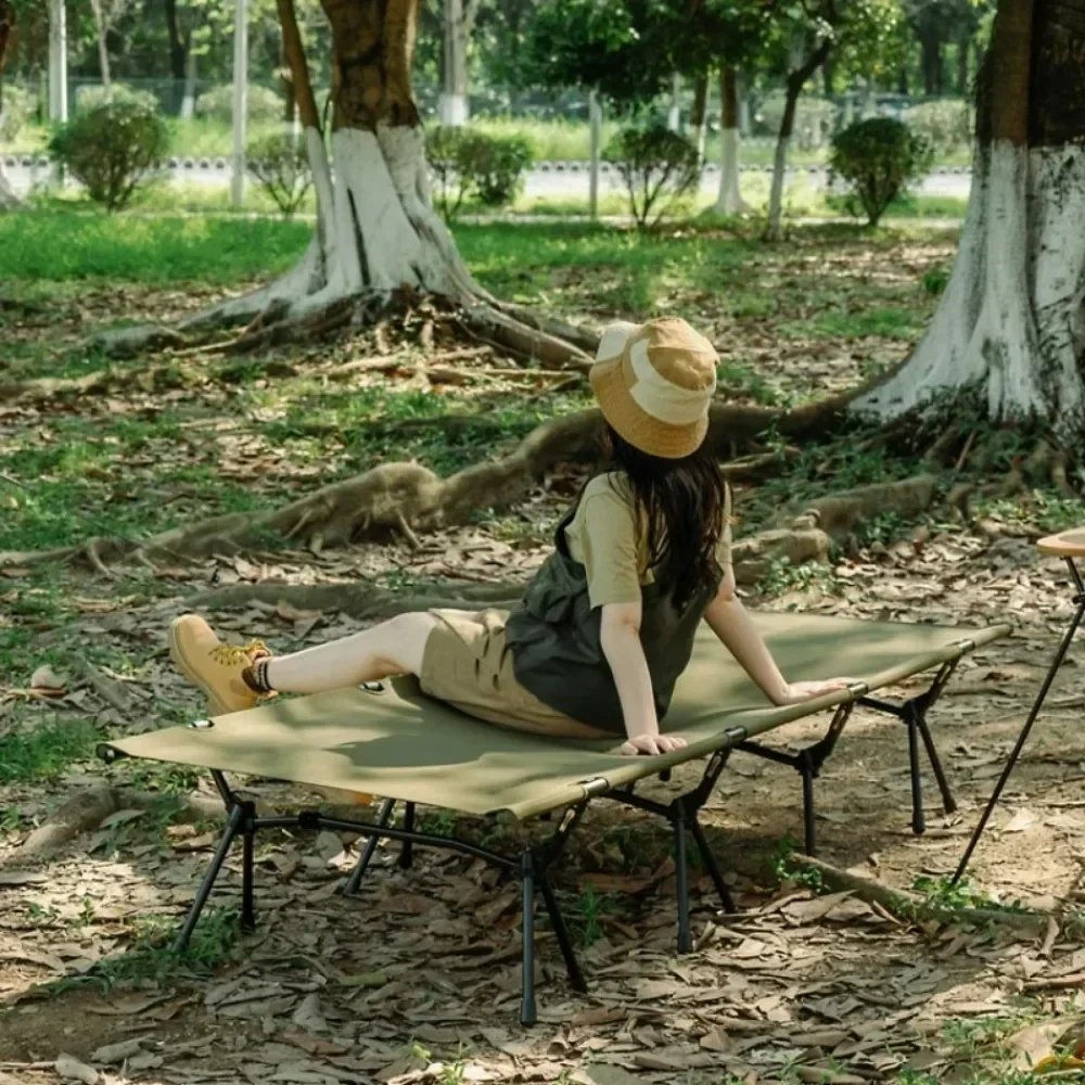 

t Camping Cot Portable Folding Bed Lightweight Collapsible Sleeping Ultralight Alloy Outdoor Comfortable Adults Kids Travel Sit