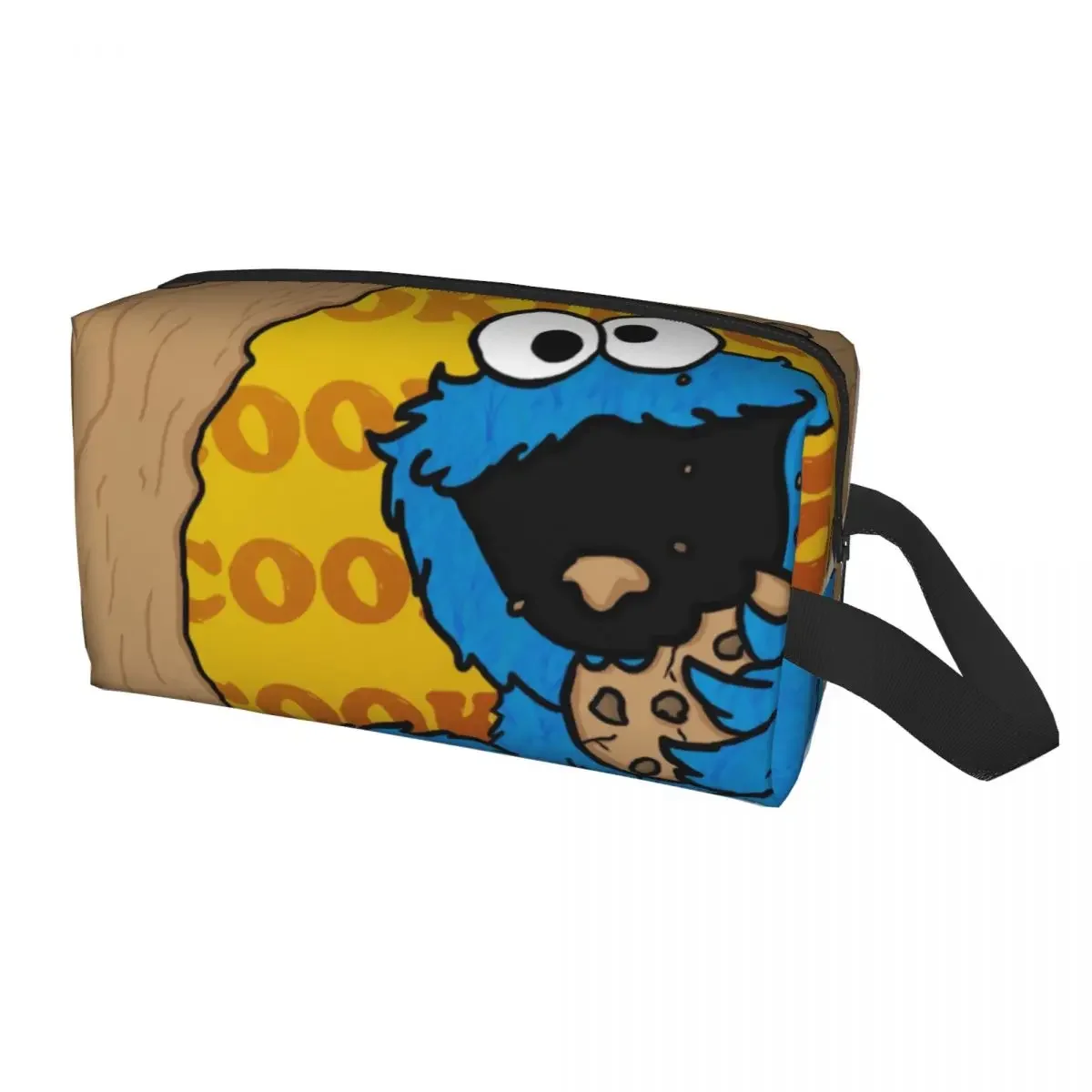 Kawaii Cookie Monster Cartoon Sesames Street Travel Toiletry Bag Women Cosmetic Makeup Bag Beauty Storage Dopp Kit