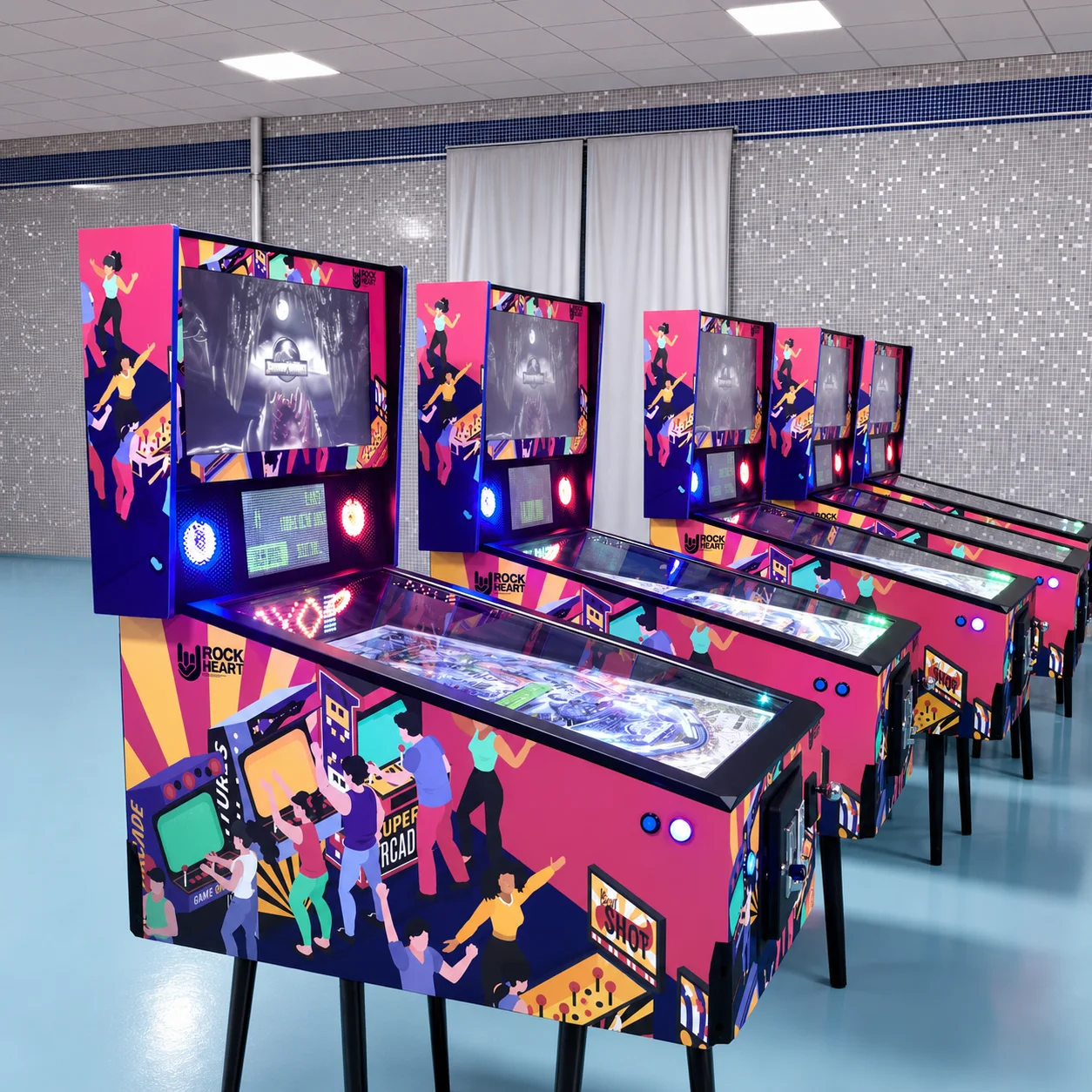 Commercial 32 Inch Virtual Pinball Machine Coin Operated Digital Arcade Game Machine For Game Center