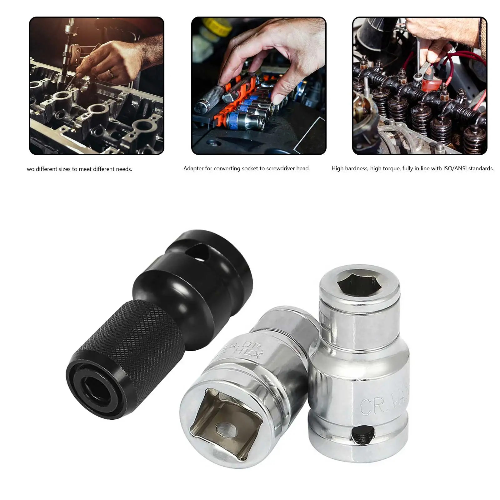 1/4 1/2 3/8 Bit Socket Adapter Square Drive Hex Bit Holder Electric Ratchet Wrench Adapter Impact Socket Converter Hand Tool