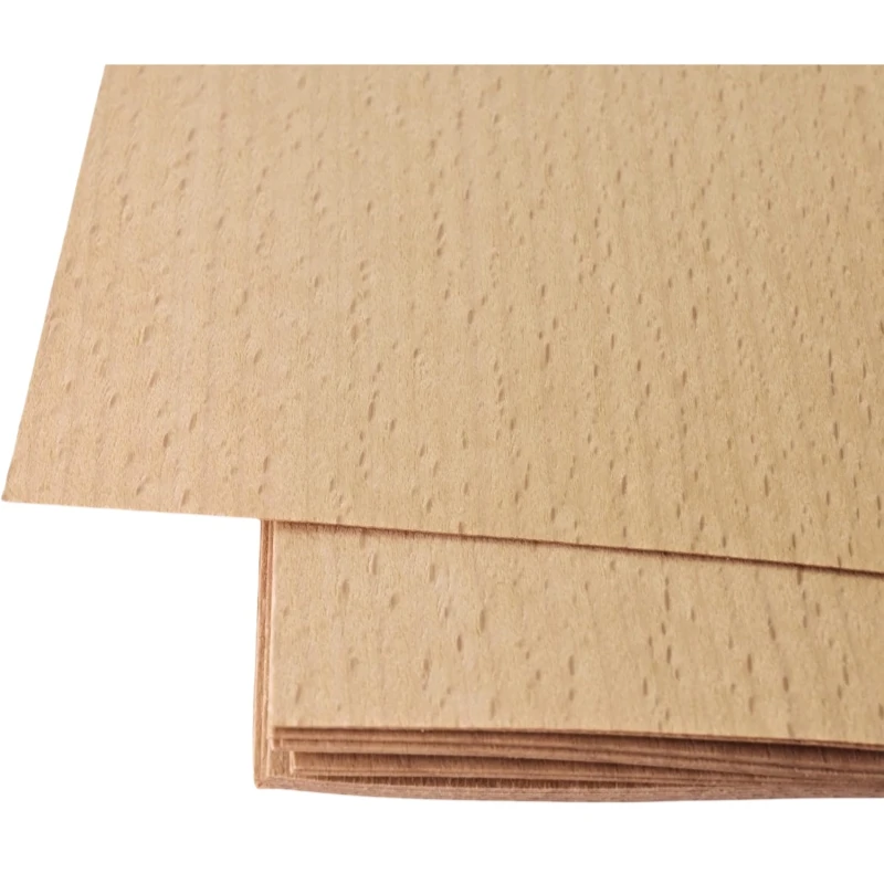Natural Beech Veneer Chips x 24PCS, Thickness 0.4mm Approx, Suitable for Model Making and Crafts, Untreated Wood Sheets Combo