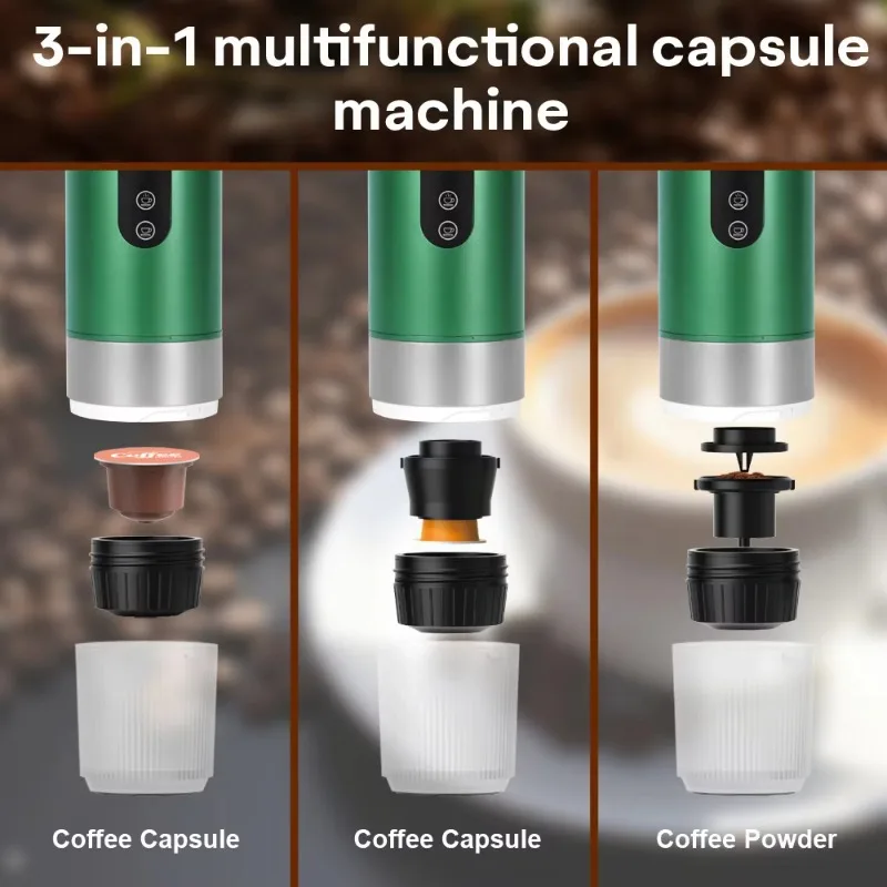 

Ultra Compact Coffee Maker Portable Design With Rechargeable Battery Perfect for Travel Camping and Outdoor Activities