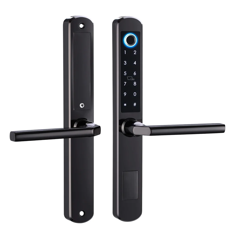 Tuya Smart WiFi App Control Fingerprint Electronic Lock For Steel Door Key & Code Tuya Smart Door Lock