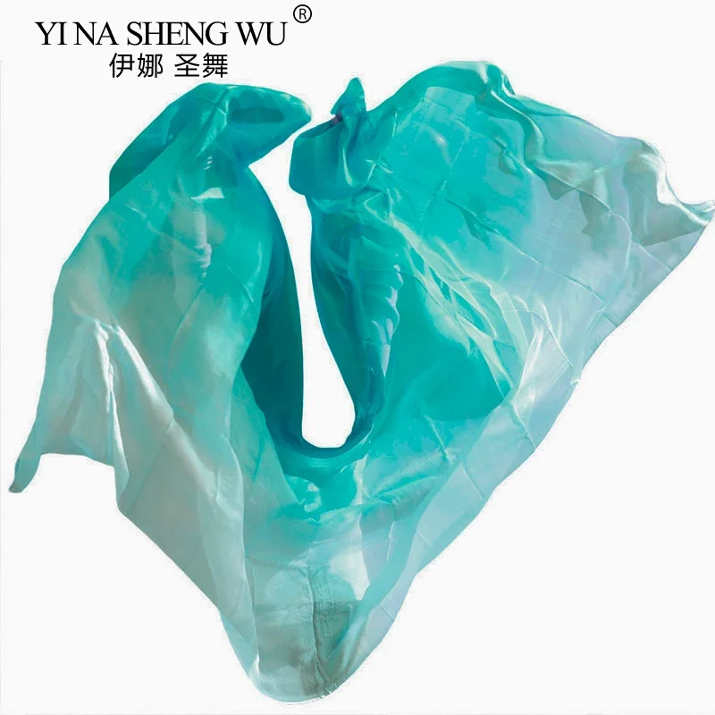 100% Silk Belly Dance Veil Scarf Women Lightweight Shawl Classical Dance Gradient Color Performance Accessories 200/250/270cm