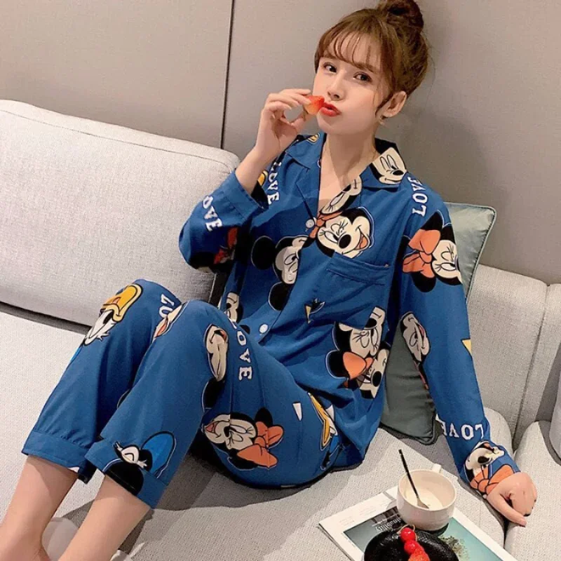 Disney Spring Casual Comfort Pajama Set Mickey Mouse Homewear Disney Homewear Cute Cartoon Mickey Mouse Casual Pajamas