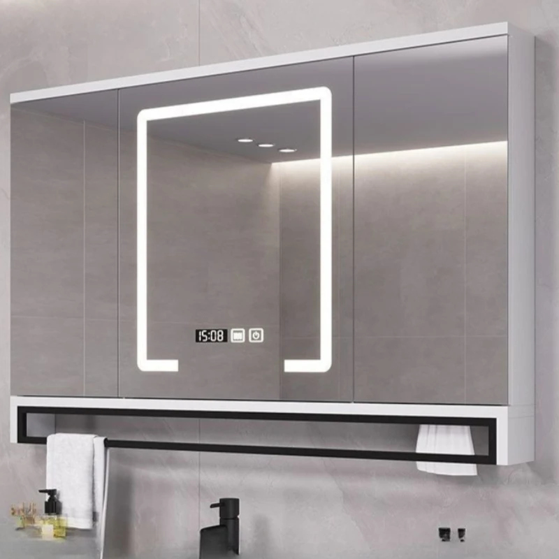 Wooden Intelligent Bathroom Mirror Push and Pull Minimalist Bathroom Mirror Decoration Hotel Furniture Muebles De Baño Lsysj