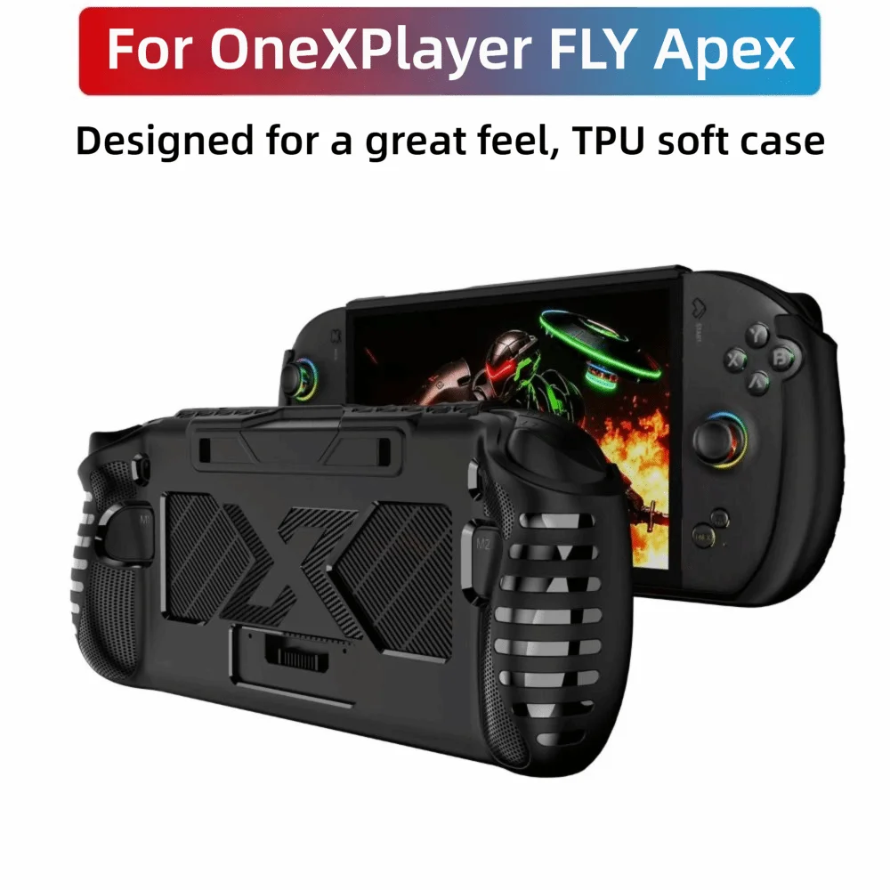 TPU Handheld Game Console Case Shockproof Soft Protective Cover Ergonomic Anti Slip Host Shell for OneXPlayer FLY Apex