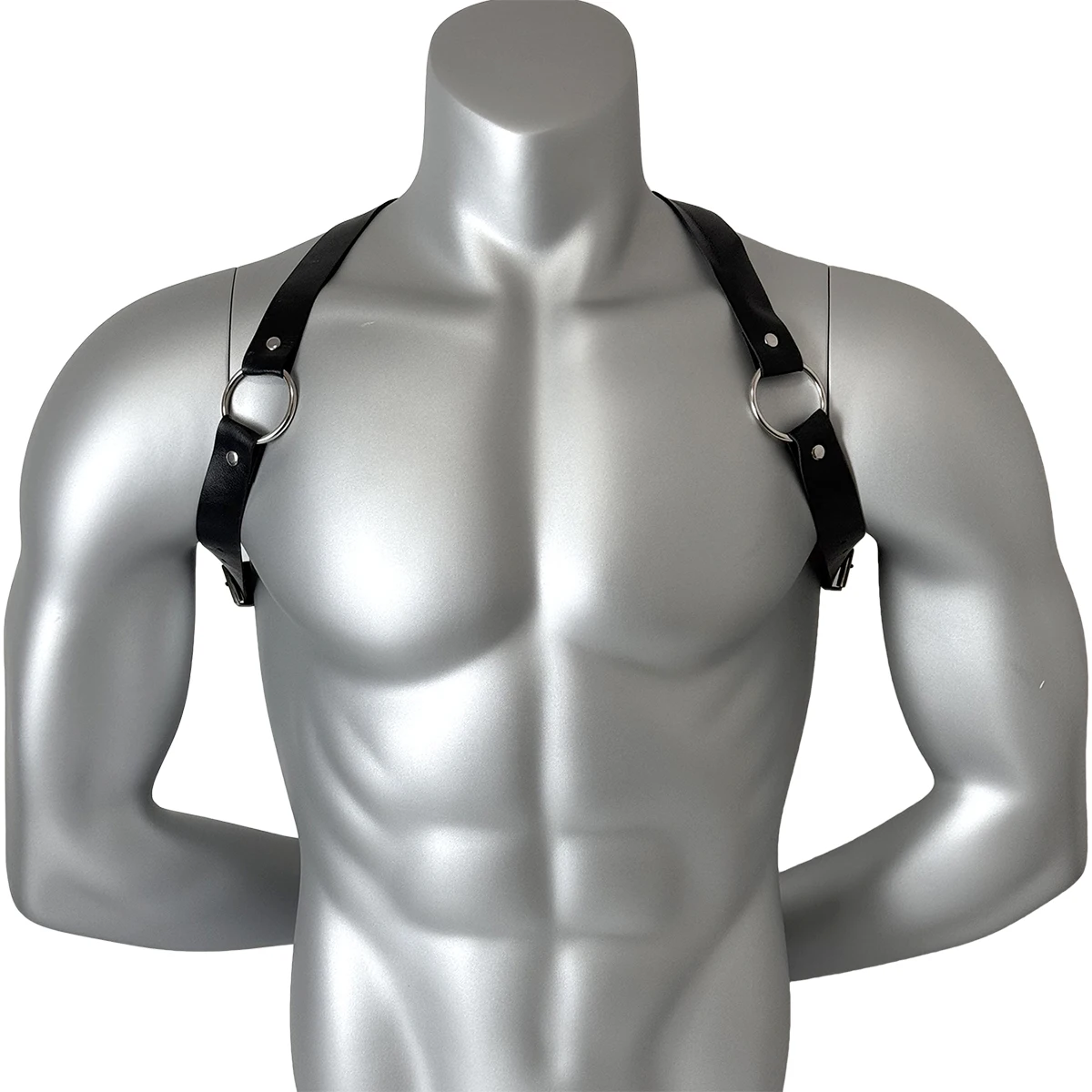 Mens Sexy Underwear Harness Pu Leather Studded Decor Harness BDSM Gay Upper Body Adjustable Bondage Harness Sex Fetish Clothing