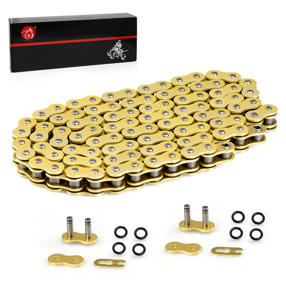 Heavy Duty O-Ring Drive Chain (Gold) for Yamaha Warrior 350 Raptor 350 700 700R YFZ450 YFZ450R XT250 XT550 YZ100 Outlaw 450 525 view 5