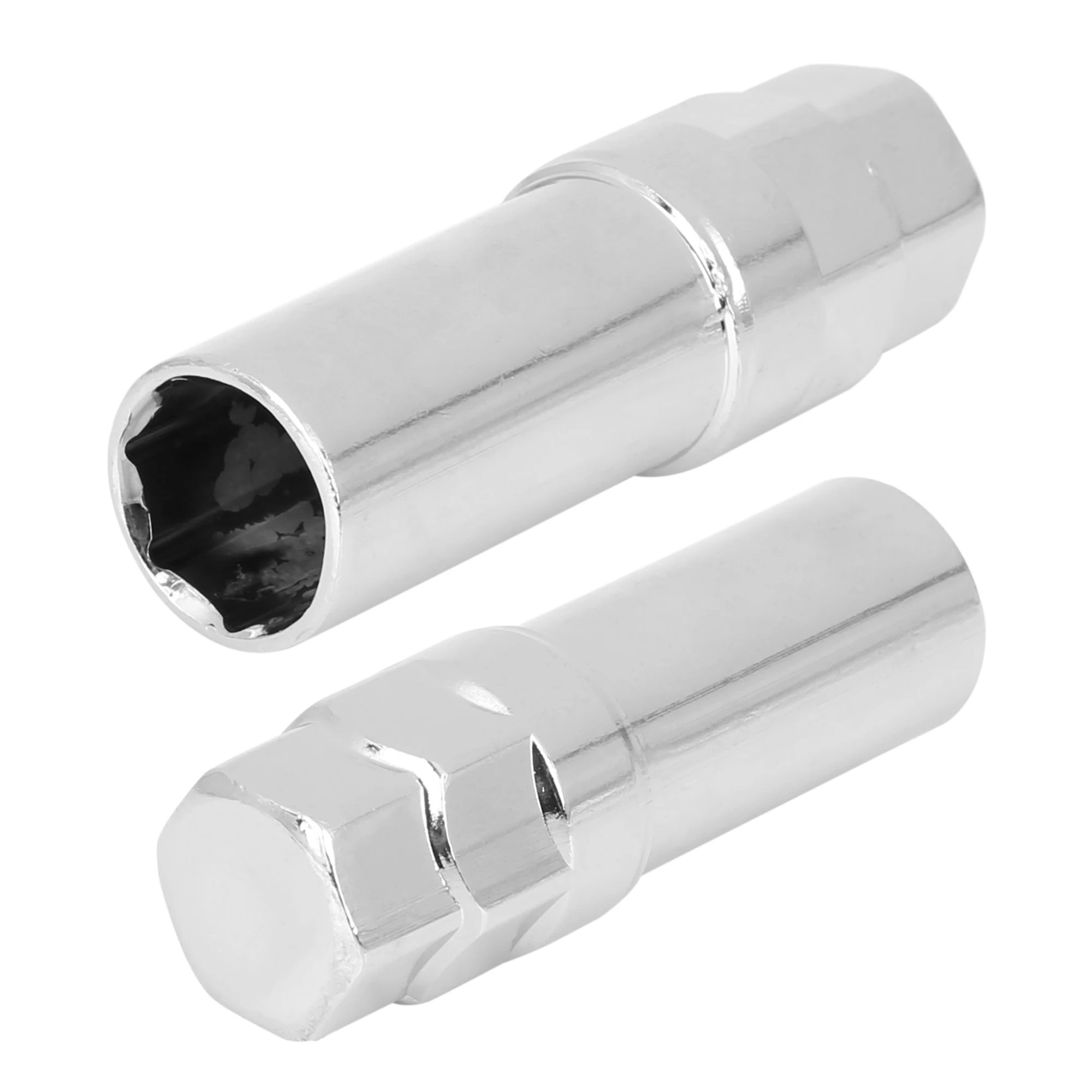 UXCELL 2 Pcs Chrome 7 Spline Wheel Lug Nut Drive Tuner Key Tool Lock 16mm Vehicle Lug Nut Key Auto Replacement Parts