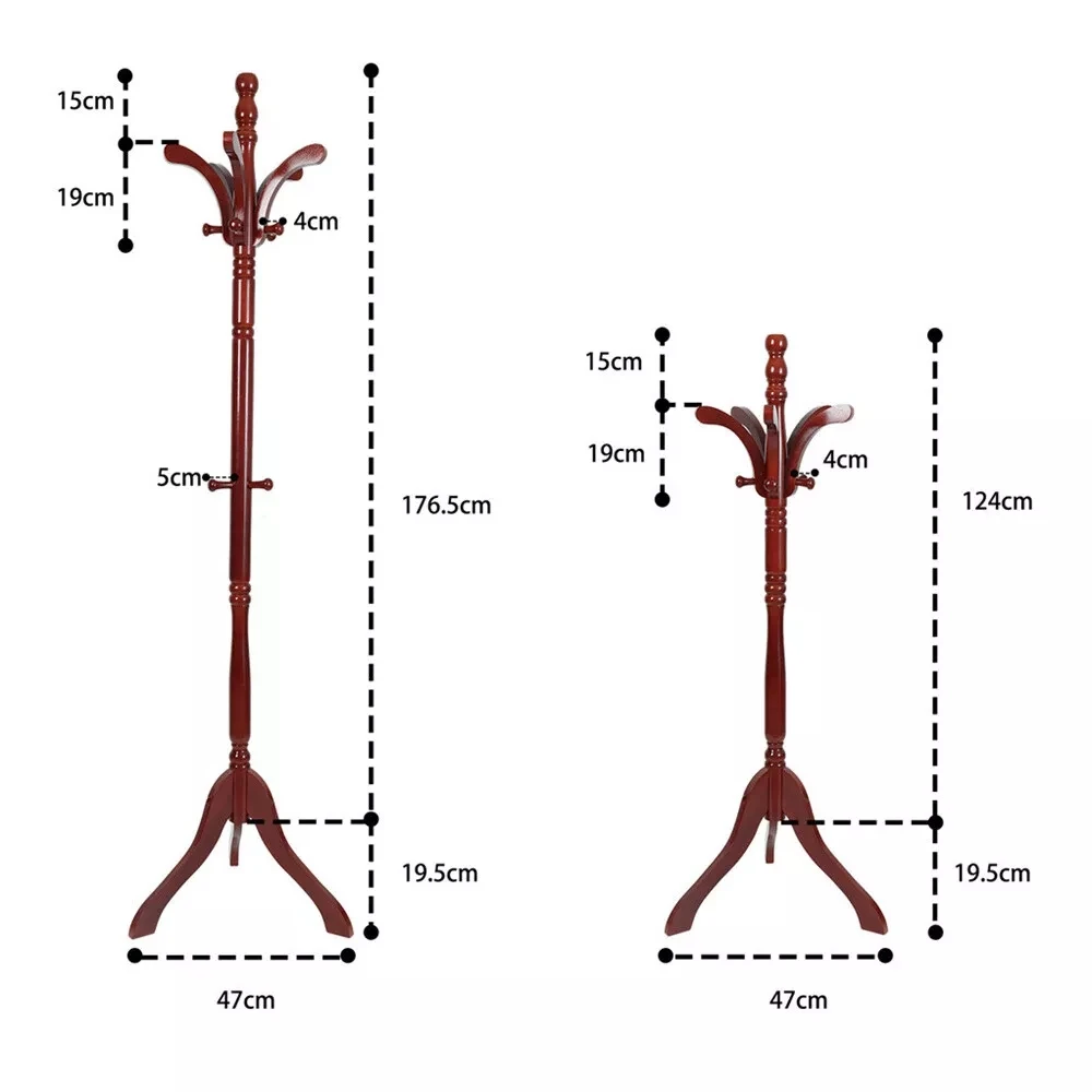 Wooden Vintage Coat Rack Freestanding Coat Rack Tree Coat Racks for Bedroom, Hallway, Entrance, Office