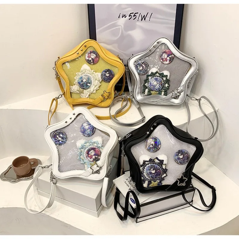

New Ita Bag Backpacks Popular Transparent School Bag for Women Sweet Chic Star Crossbody Bag Anime Cosplay Backpack 28x30cm