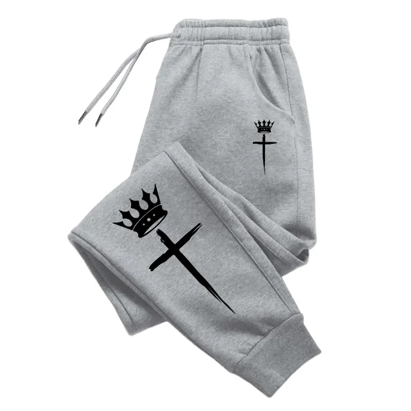 Sports Pants for Men Casual Hot Sales Sweatpants 2025 Outdoors Jogging Fashion Cross Crown Print Daily Versatile Men's Clothing