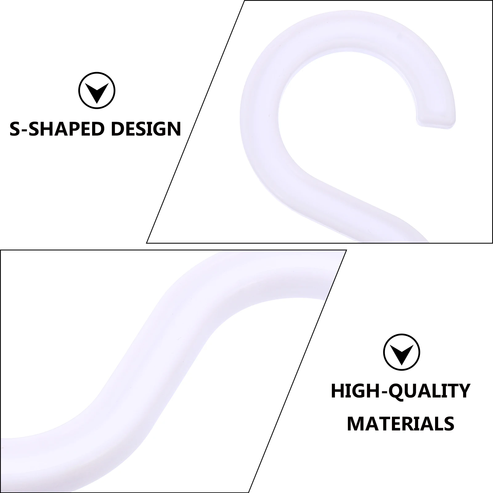 

20pcs S Hook Shaped Hanging Hooks Plastic Wall Mini Hangers for Kitchen Bathroom Storage Organization Utility Hooks