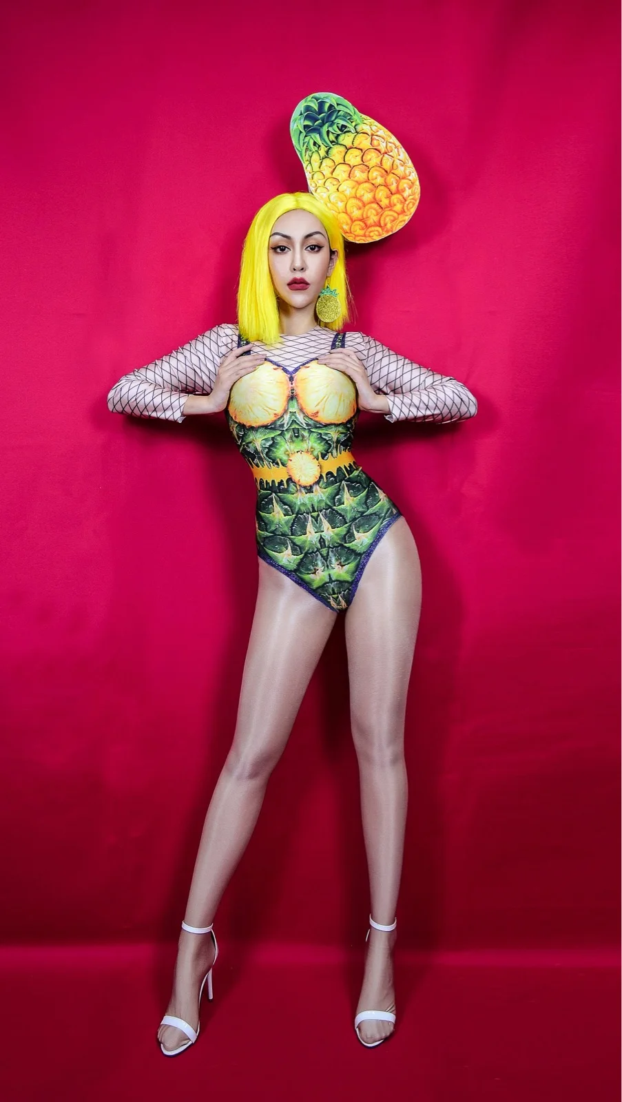 Rave Festival Fruit Bodysuit Nakrycia głowy Impreza Zabawna odzież Grupa Strój do odgrywania ról Klub nocny GOGO Kostiumy do tańca Scena