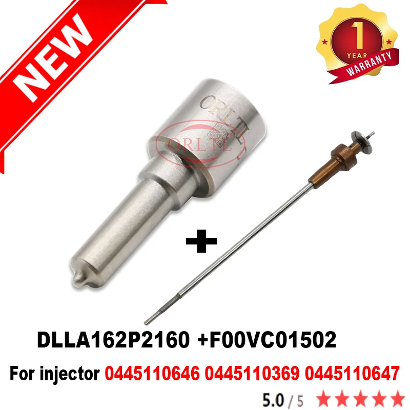 

ORLTL Repair Kits For Injector 0445110646 0445110369 0445110647 with Nozzle DLLA162P2160 and Control Valve T528 T518 F00VC01502