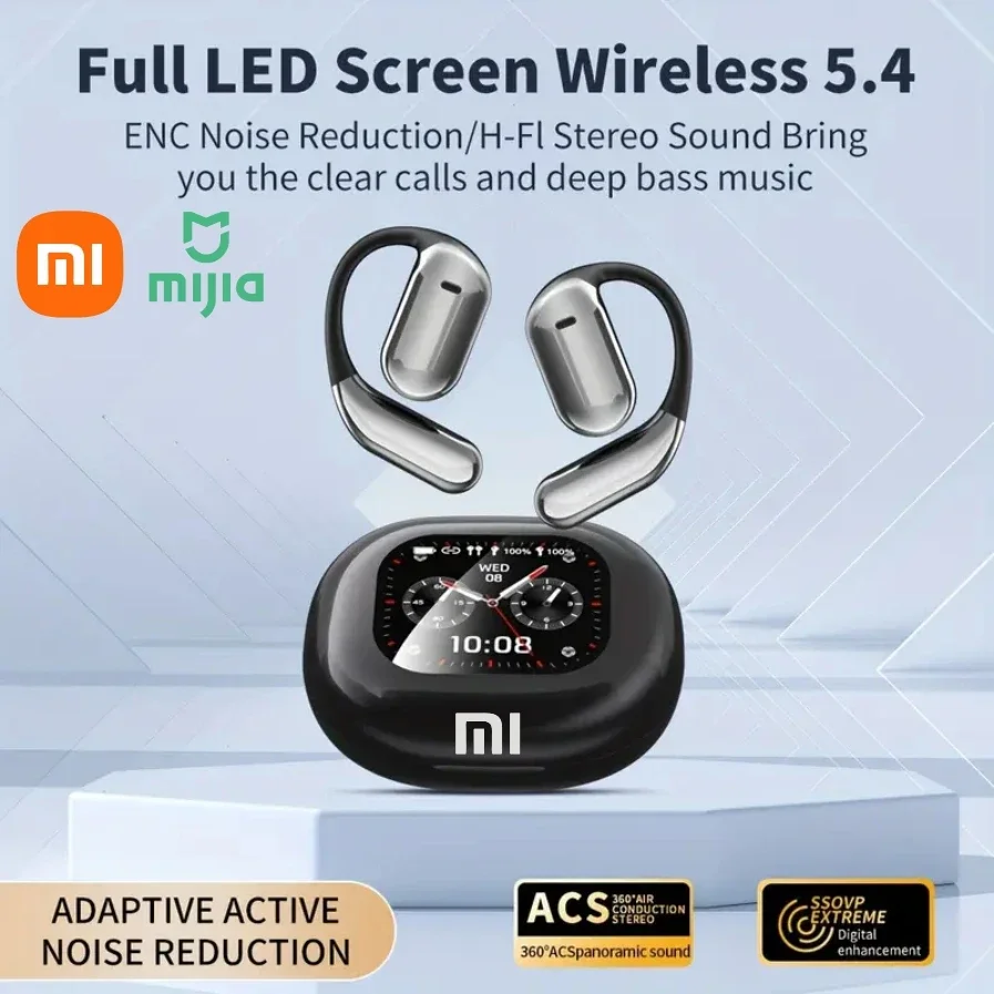 Xiaomi q16pro sem fio bluetooth 5.3 fones de ouvido esportes redução ruído à prova dwaterproof água inteligente tela toque pendurado