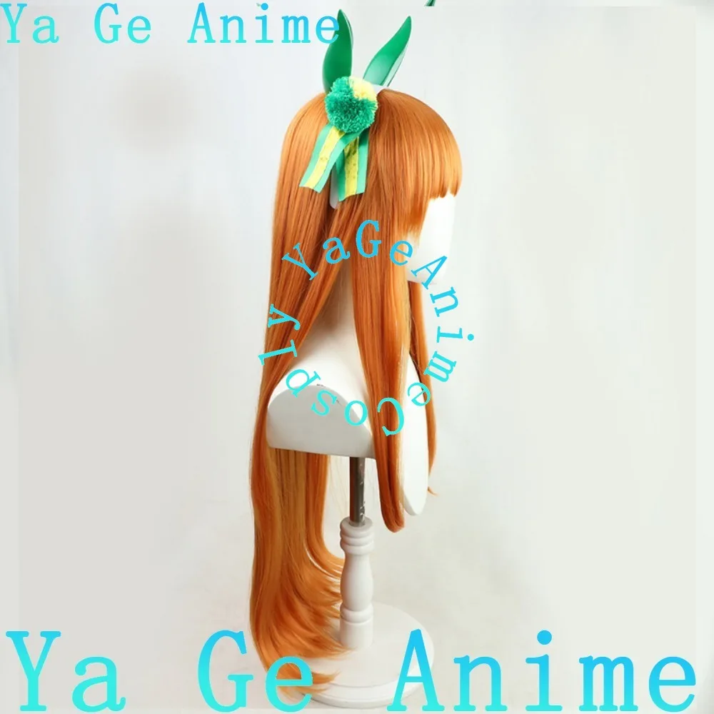 Uma Musume Pretty Derby Silence Suzuka Косплей Парик Хвост Украшение для волос Аниме Хэллоуин Вечеринка Синтетические термостойкие волосы
