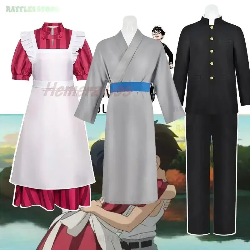Anime Movies The Boy And The Heron Kiriko Cosplay Maid Dresses Costume How Do You Live? Halloween Mahito Maki Lady Himi Cosplay