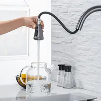 304 Stainless Steel Gun Gray Copper 4 Way Cheap Scalable Pull-out Kitchen Faucets with Pull Down Sprayer Single Handle Tap