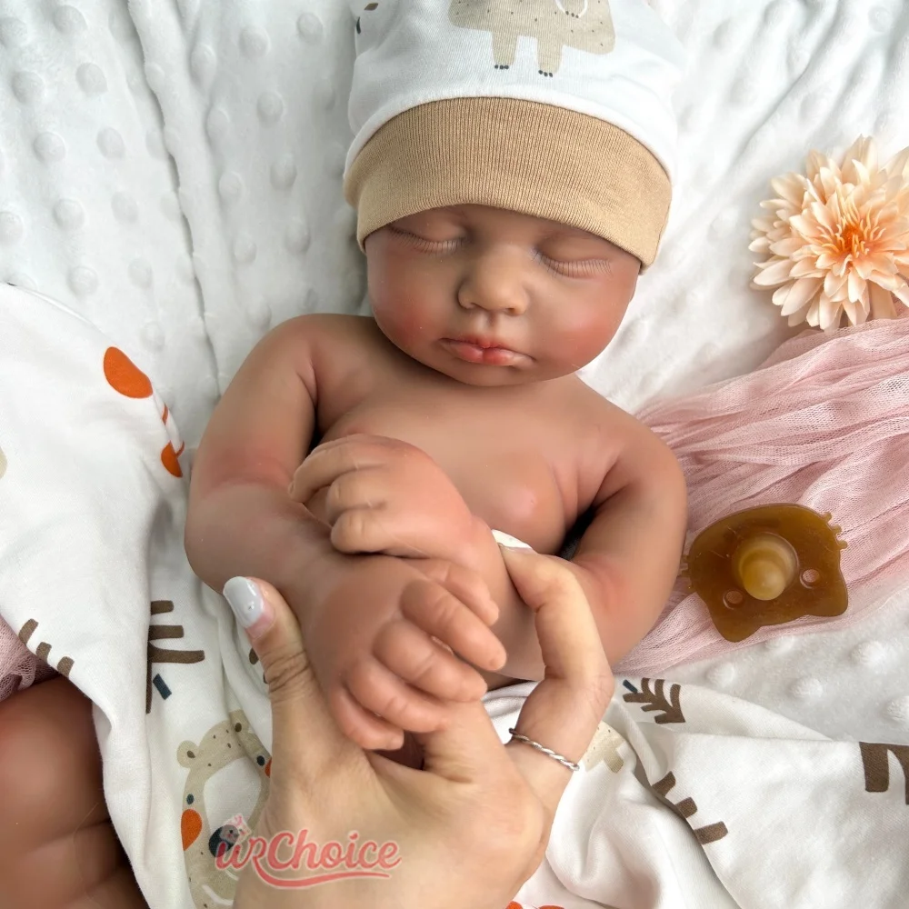 Muñeca de arte de boca abierta hecha a mano de la niña/niño Loulou renacido completo de silicona de 20" para personas mayores apoyo emocional o colección