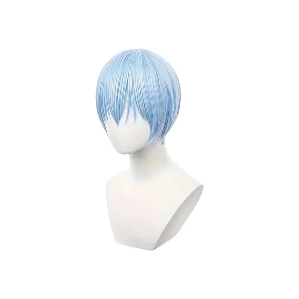 Himmel-pelucas de Cosplay de Anime Frieren Beyond Journey's End, pelo corto y recto azul resistente al calor, accesorios para fiestas y festivales