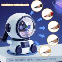 Creative Astronaut Pencil Sharpener Third Gear Adjustable Pencil Sharpener Hand-cranked Automatically Pencil Sharpener Student